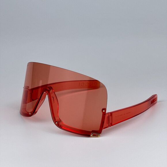 NEW Gucci GG1631S 001 Transparent Red Light Red Shield Unisex Sunglasses - Picture 8 of 12